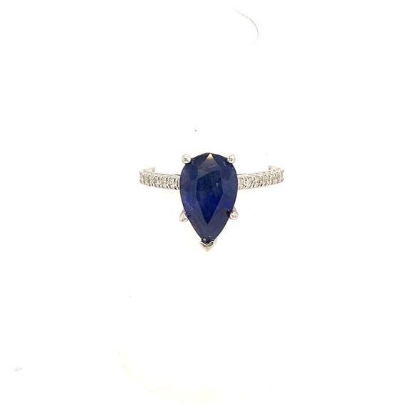 Sapphire Diamond Ring Size 6.5 14k Gold 3.31 TCW Certified $2,895 215411 - Picture 1 of 12